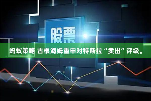 蚂蚁策略 古根海姆重申对特斯拉“卖出”评级。