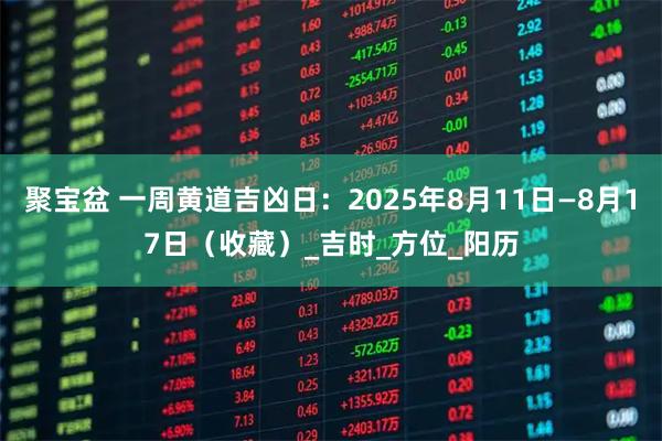聚宝盆 一周黄道吉凶日：2025年8月11日—8月17日（收藏）_吉时_方位_阳历