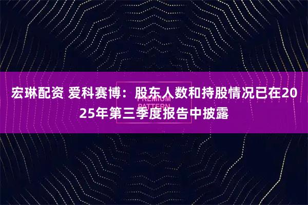 宏琳配资 爱科赛博：股东人数和持股情况已在2025年第三季度报告中披露